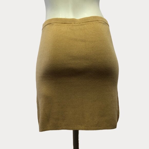 Aritzia Free People Gold Laurel Knitted Mini Skirt Size Small - Picture 2 of 9